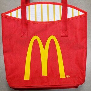 2013 McDonalds Promo  French Fry Tote Bag Red Canvas Tote Bag Striped Vinyl